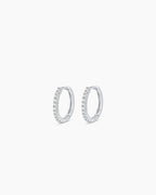 Classic Gold Huggie || option::14K Solid White Gold, 11mm