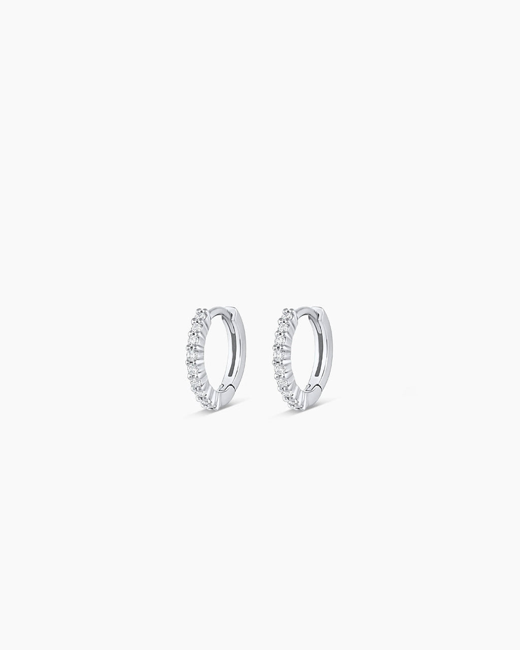 Classic Gold Huggie || option::14K Solid White Gold, 9mm