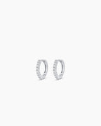 Classic Gold Huggie || option::14K Solid White Gold, 9mm