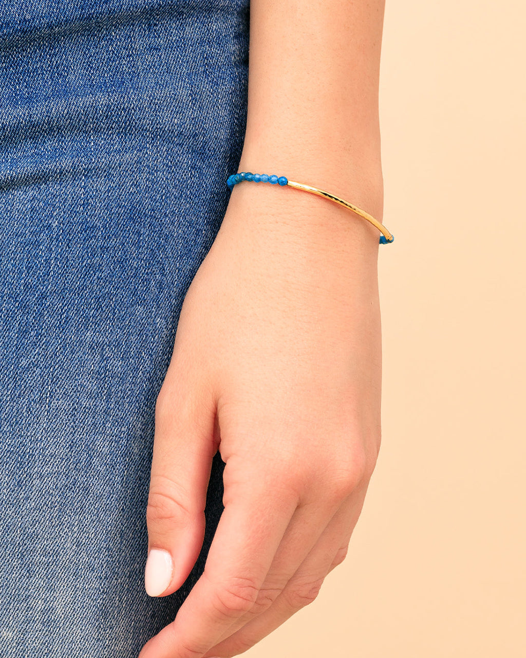Power Gemstone Bracelet for Inspiration, Apatite, Intention Bracelet,18K Gold Plated Bracelet || option::18K Gold Plated, Apatite - Inspiration