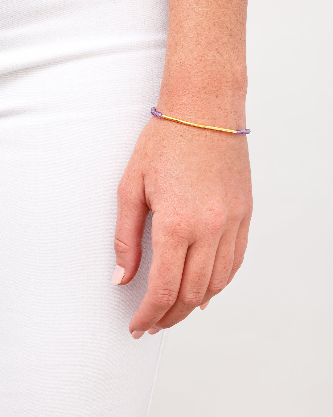 Power Gemstone Bracelet for Tranquility || option::18K Gold Plated, Amethyst - Tranquility