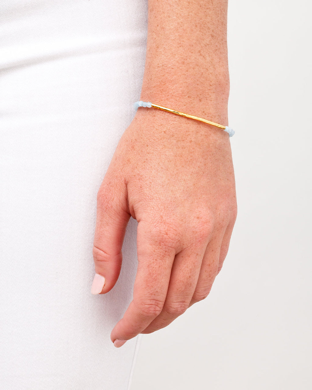 Power Gemstone Bracelet for Truth || option::18K Gold Plated, Aquamarine - Truth
