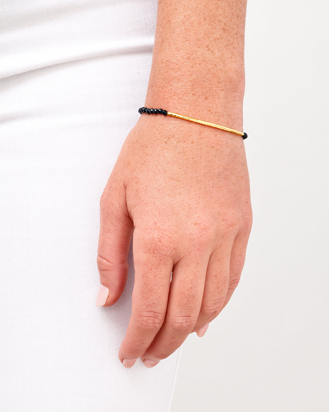 Power Gemstone Bracelet for Protection || option::18K Gold Plated, Black Onyx - Protection