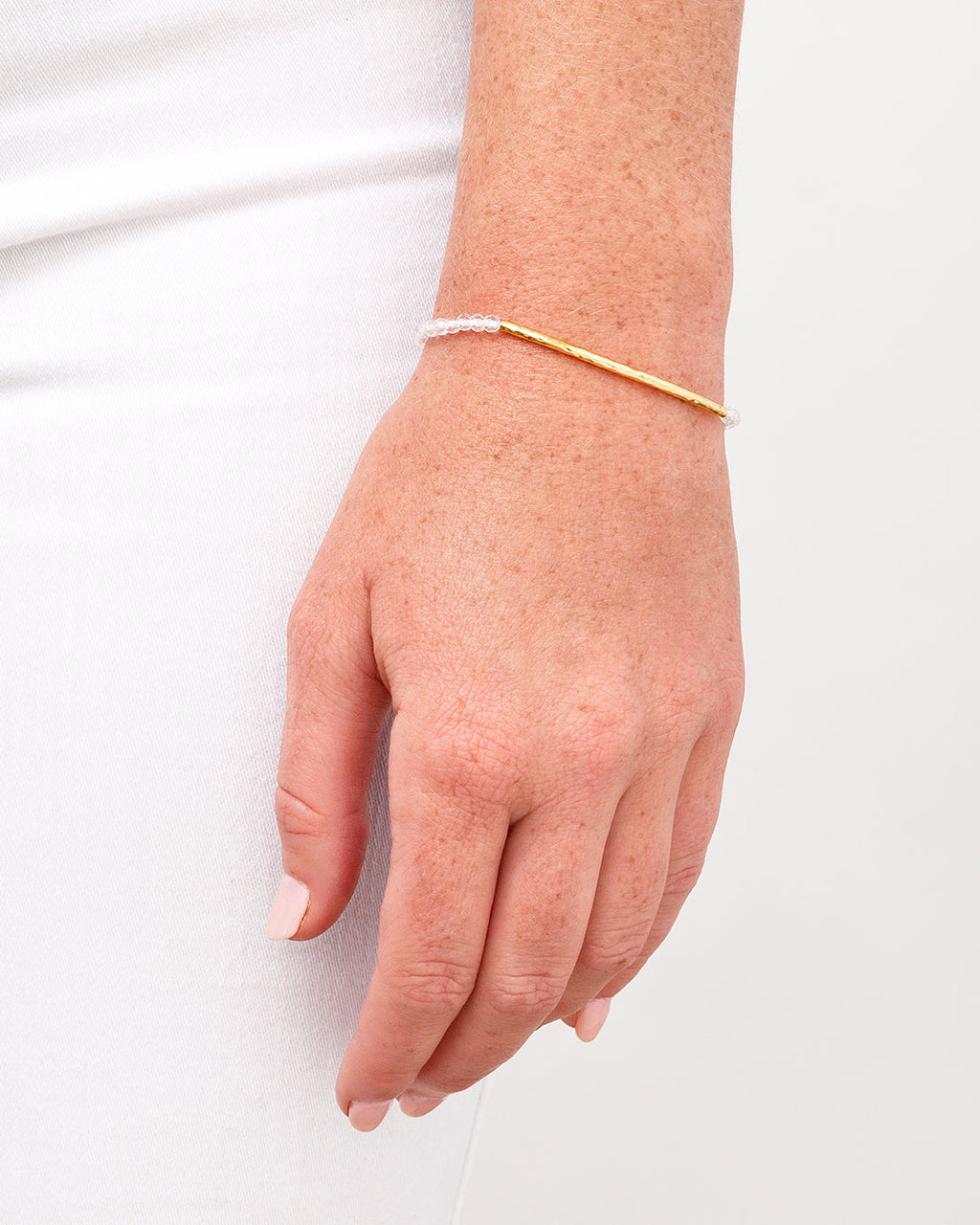 Power Gemstone Bracelet for Clarity || option::18K Gold Plated, Crystal Quartz - Clarity