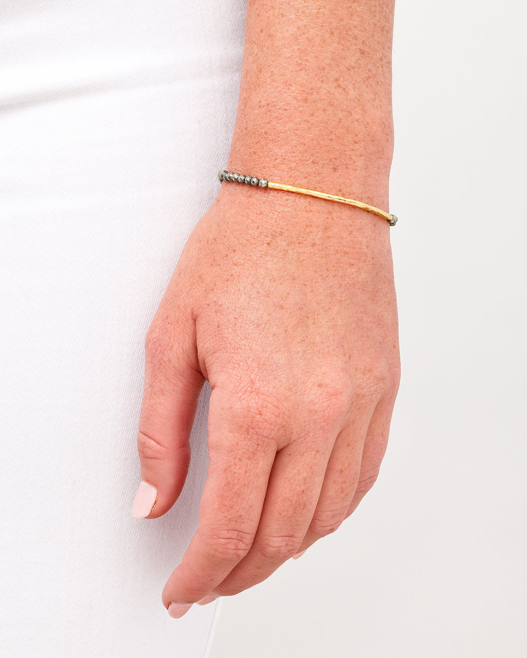 Power Gemstone Bracelet for Strength || option::18K Gold Plated, Pyrite - Strength