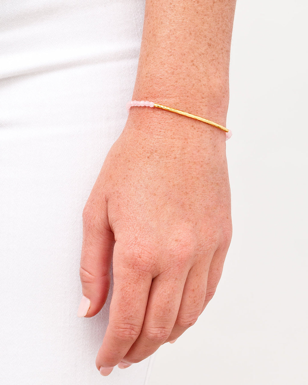 Power Gemstone Bracelet for Love || option::18K Gold Plated, Rose Quartz - Love