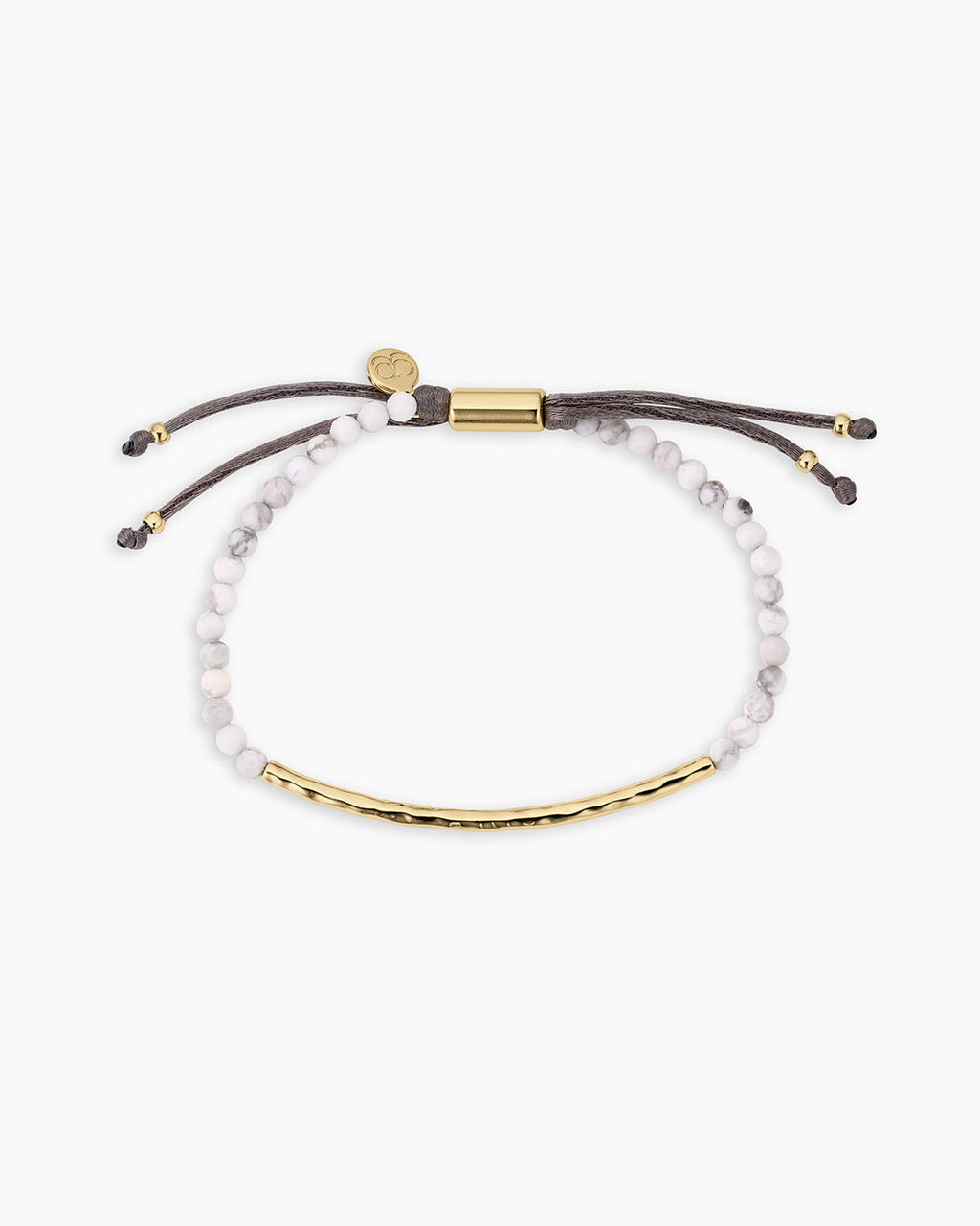 Power Gemstone Bracelet for Calming || option::18K Gold Plated, Howlite - Calming