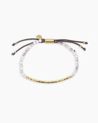 Power Gemstone Bracelet for Calming || option::18K Gold Plated, Howlite - Calming
