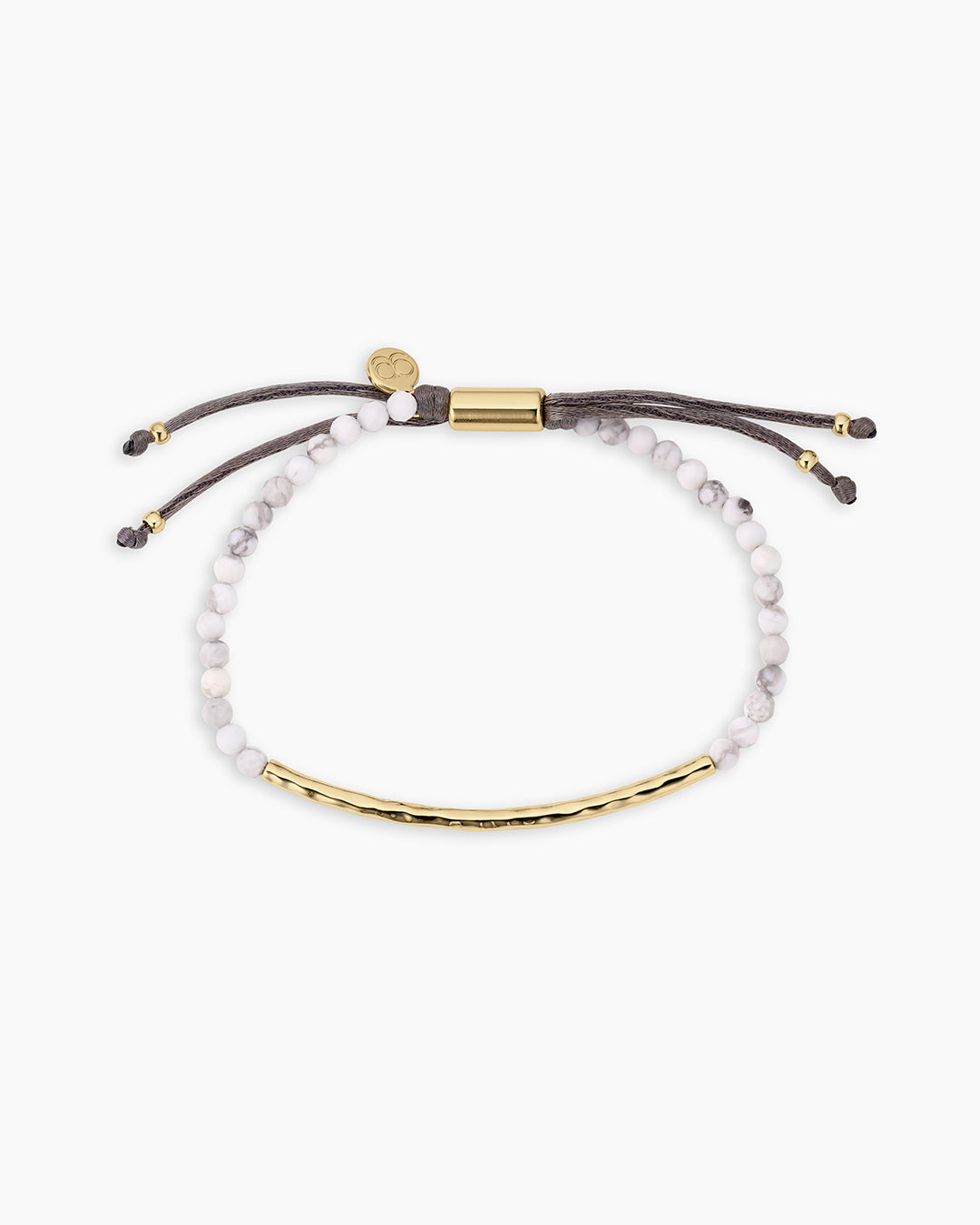 Power Gemstone Bracelet for Calming || option::18K Gold Plated, Howlite - Calming