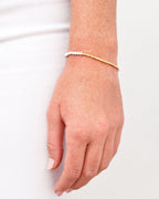 Power Gemstone Bracelet for Calming || option::18K Gold Plated, Howlite - Calming