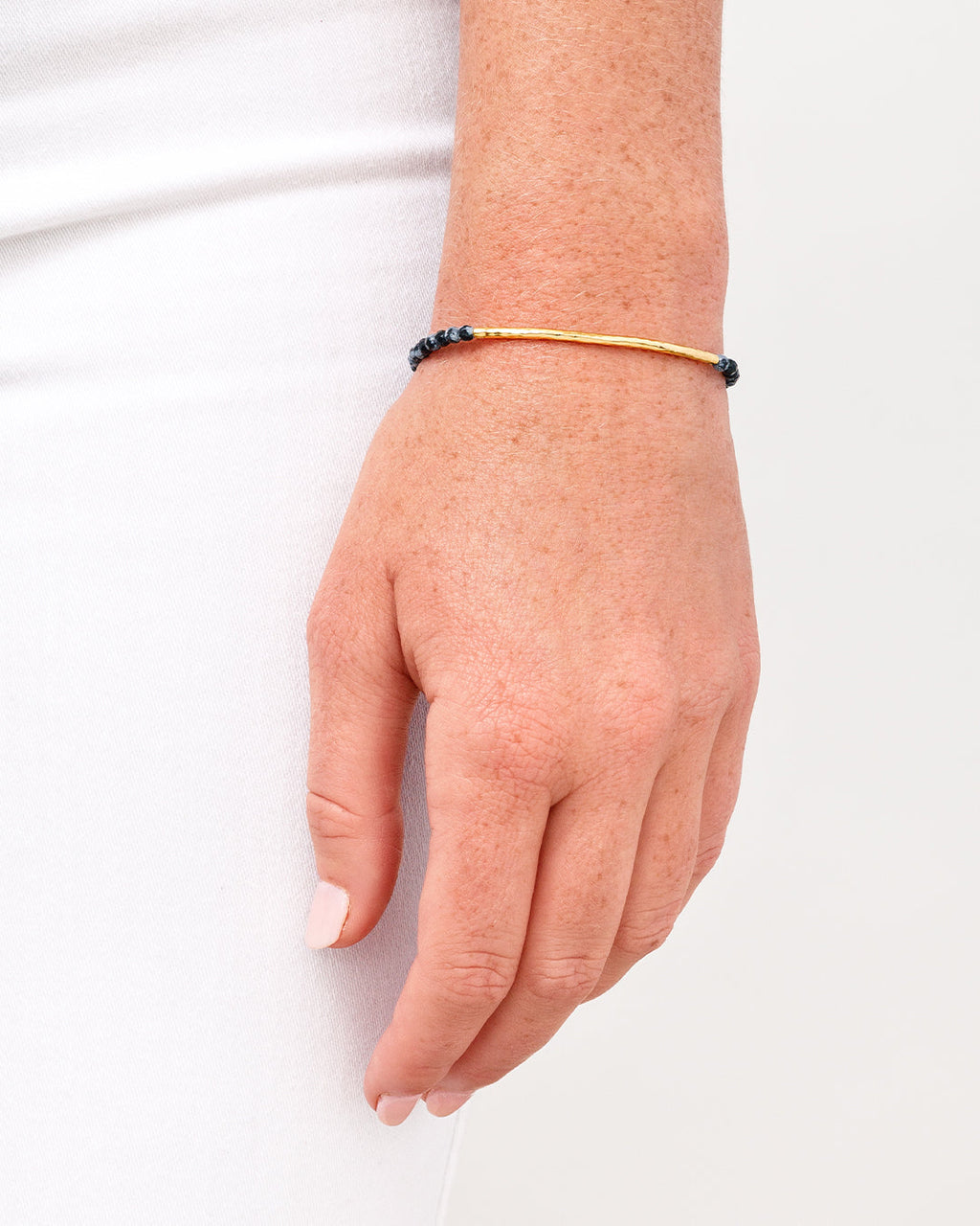 Power Gemstone Bracelet for Courage || option::18K Gold Plated, Snowflake Obsidian