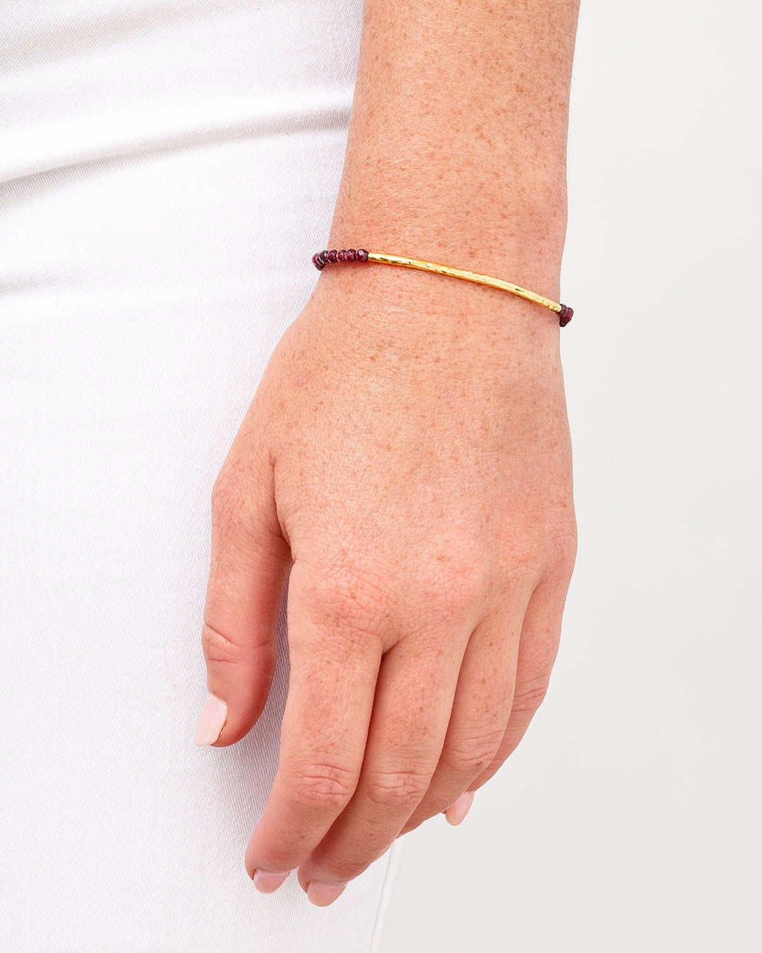 Power Gemstone Bracelet for Energy || option::18K Gold Plated, Garnet - Energy