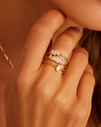 Amara Ring set || option::18K Gold Plated