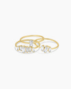 Amara Ring set || option::18K Gold Plated