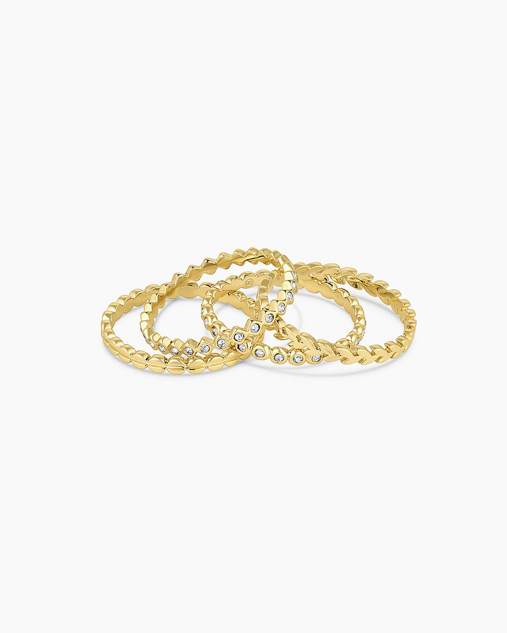 Mini stackable ring set || option::18K Gold Plated