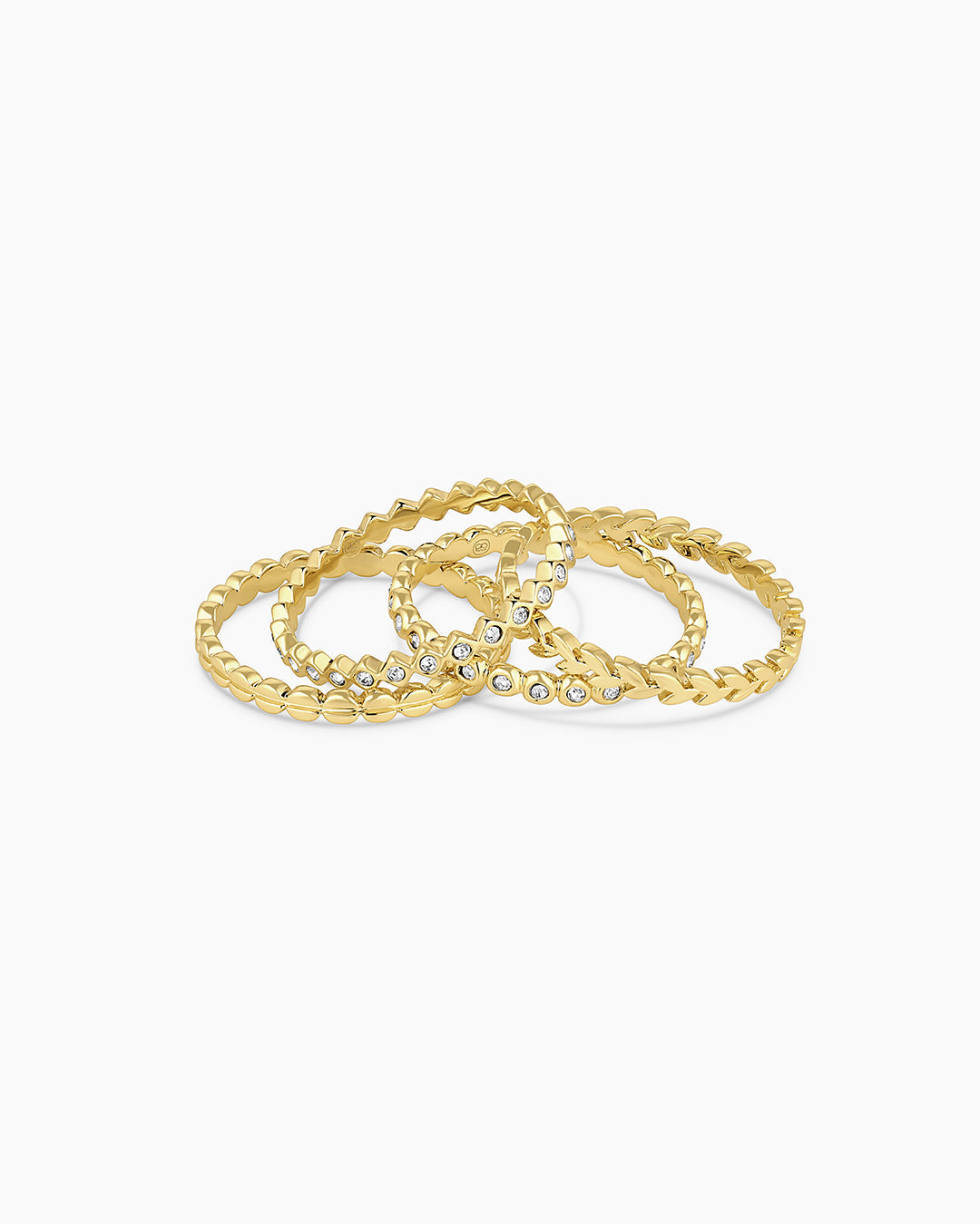 Mini stackable ring set || option::18K Gold Plated