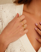 Mini stackable ring set || option::18K Gold Plated