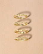Mini stackable ring set || option::18K Gold Plated