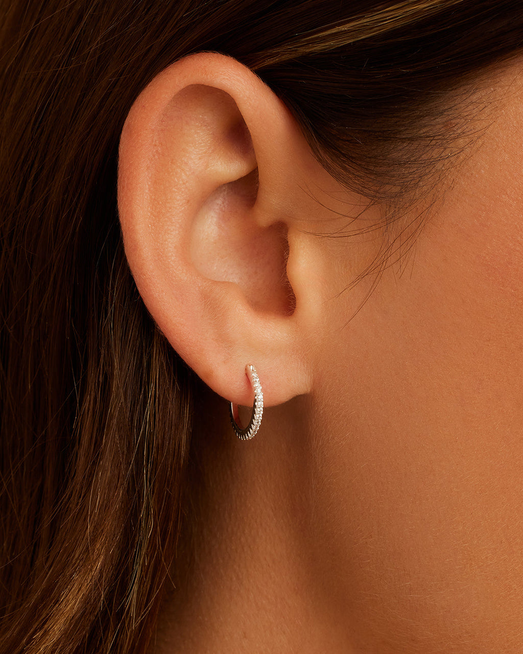 Shimmer Huggies || option::Silver Plated