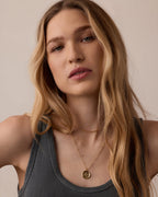 18K Gold Plated Coin Necklace, Compass Necklace || option::18K Gold Plated