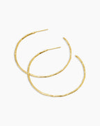 Taner Thin hoops, medium sized hoops || option::18K Gold Plated