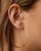 Taner Thin hoops, medium sized hoops || option::18K Gold Plated