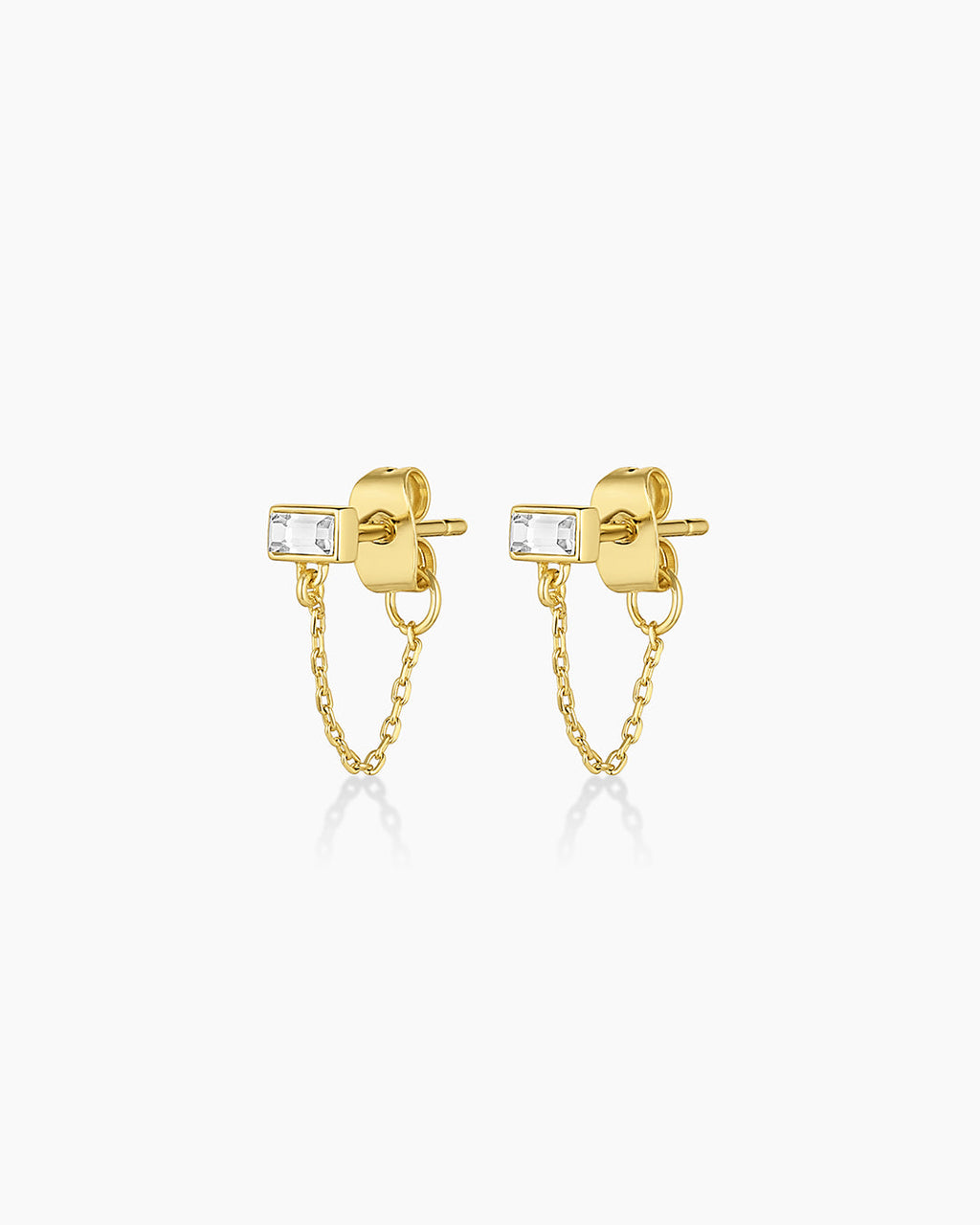 Desi Chain Huggies || option::18K Gold Plated