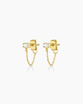 Desi Chain Huggies || option::18K Gold Plated