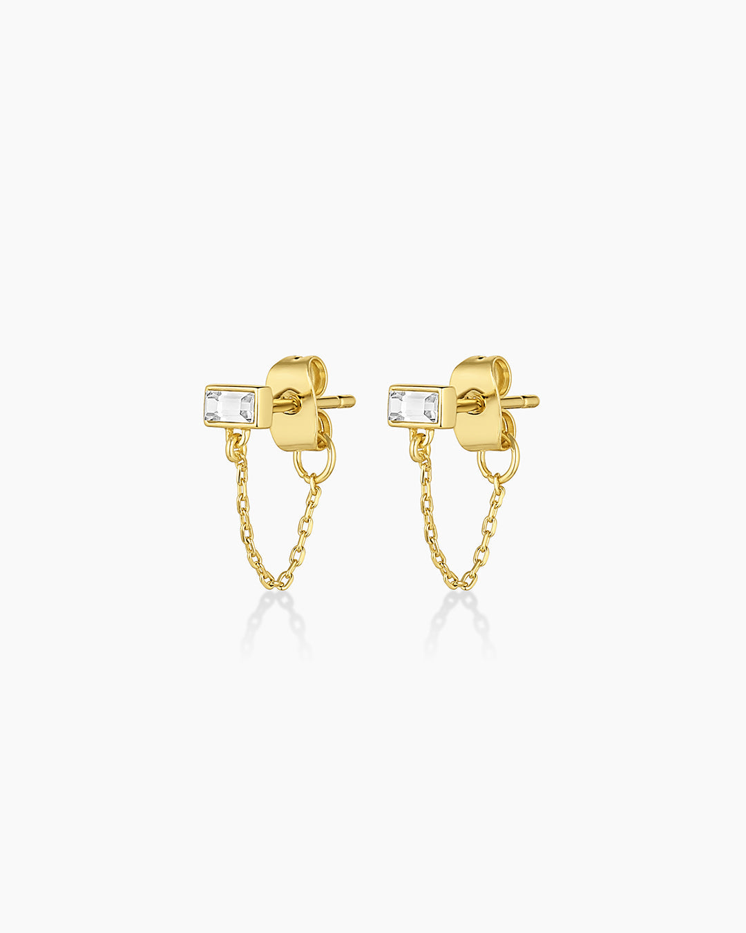 Desi Chain Huggies || option::18K Gold Plated