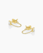 Desi Chain Huggies || option::18K Gold Plated