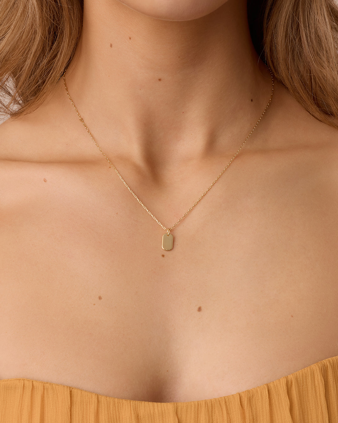 18K Gold Plated engravable Necklace || option::18K Gold Plated
