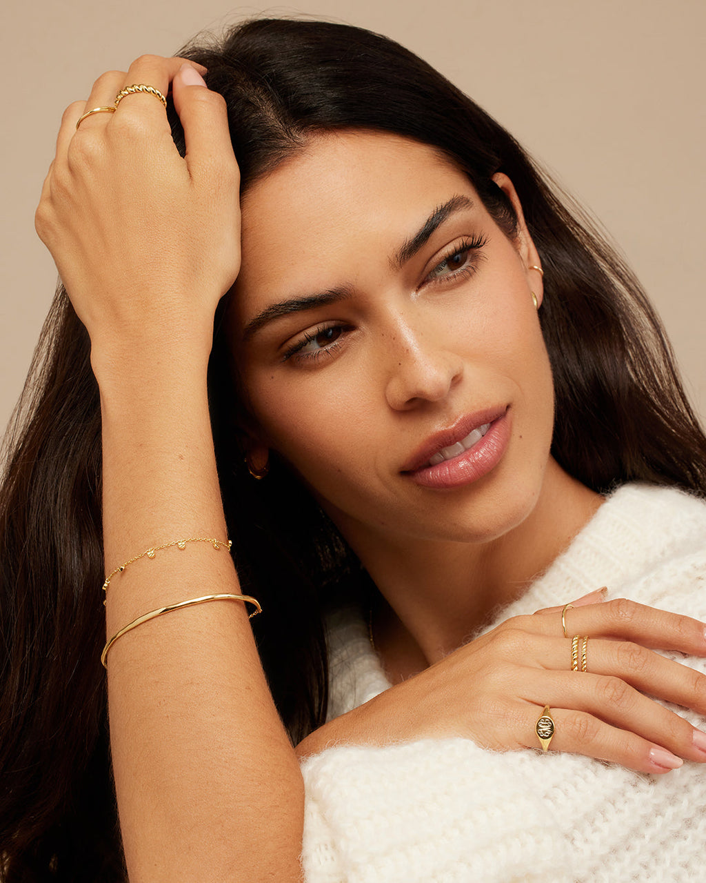 Taner Bar Bracelet || option::18K Gold Plated || set::taner-bar-bracelet-stl