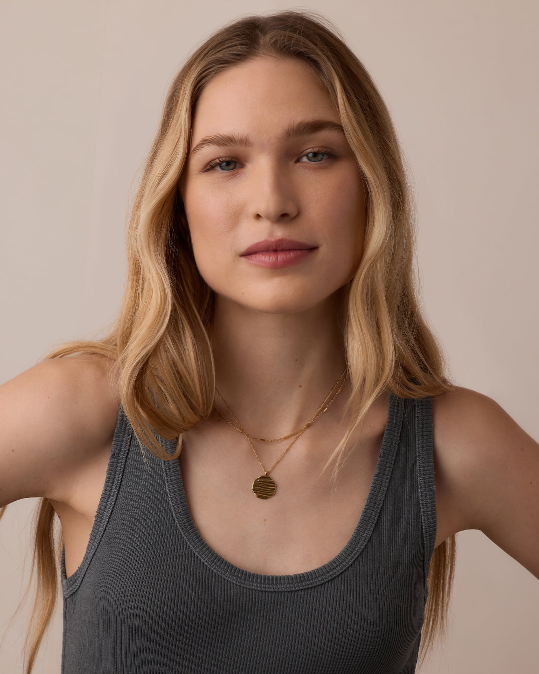 Sunset Coin Necklace || option::18K Gold Plated
