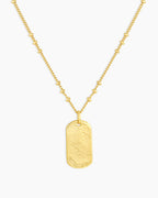 Griffin Dog Tag Necklace || option::18K Gold Plated