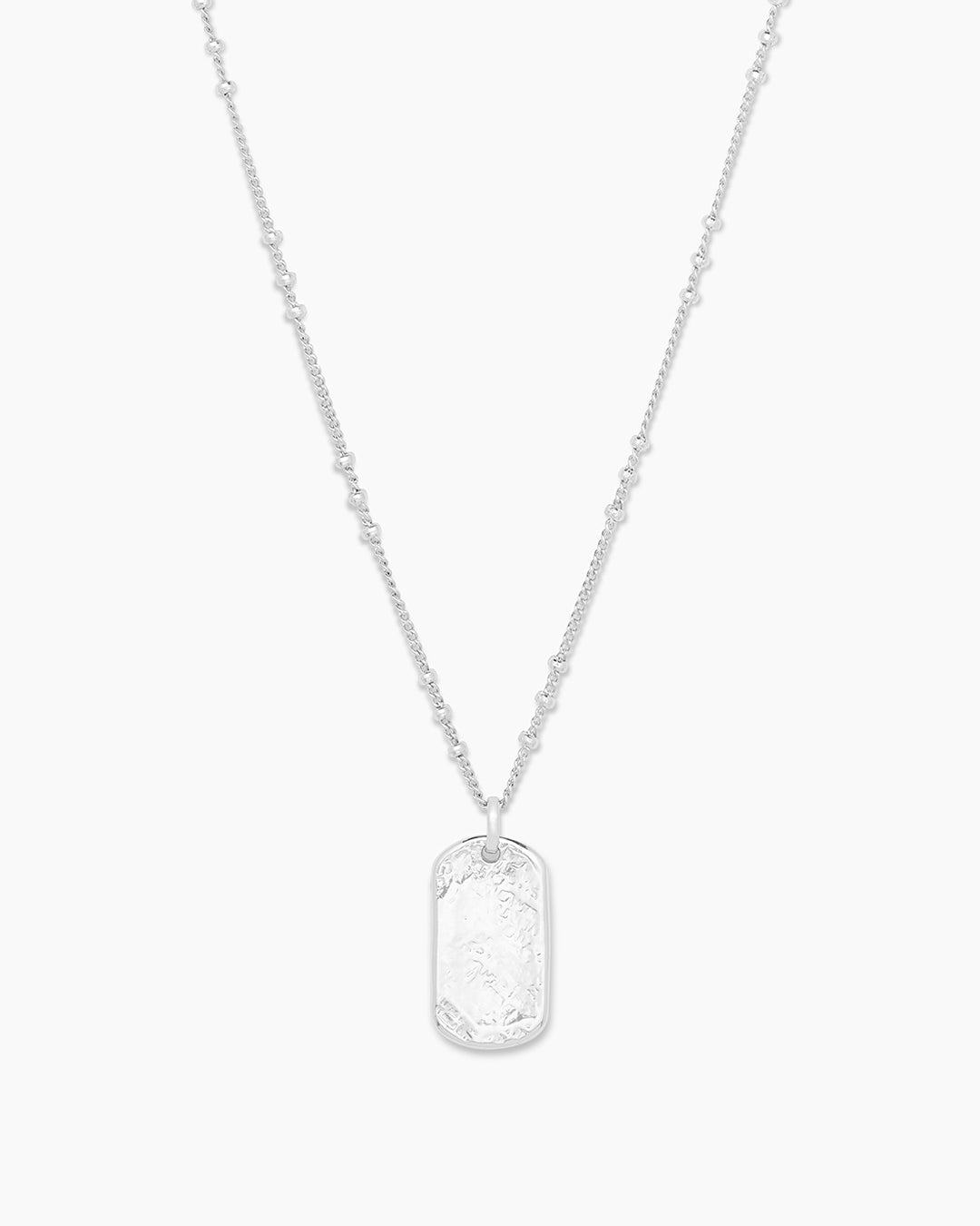 Griffin Dog Tag Necklace || option::Silver Plated