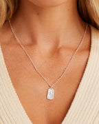 Griffin Dog Tag Necklace || option::Silver Plated