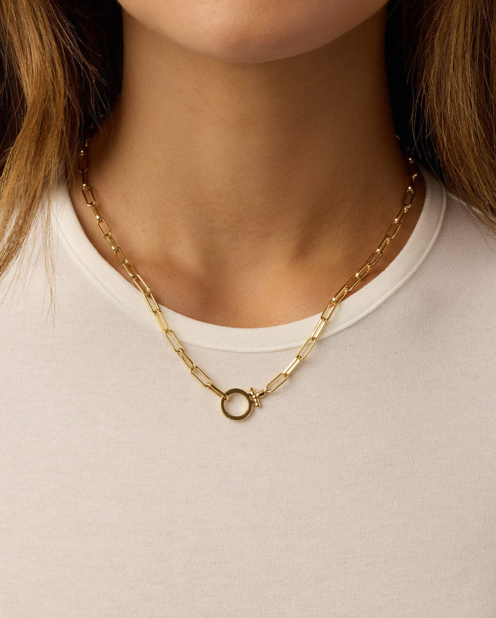Parker Necklace Paperclip Necklace || option::18 in., 18K Gold Plated