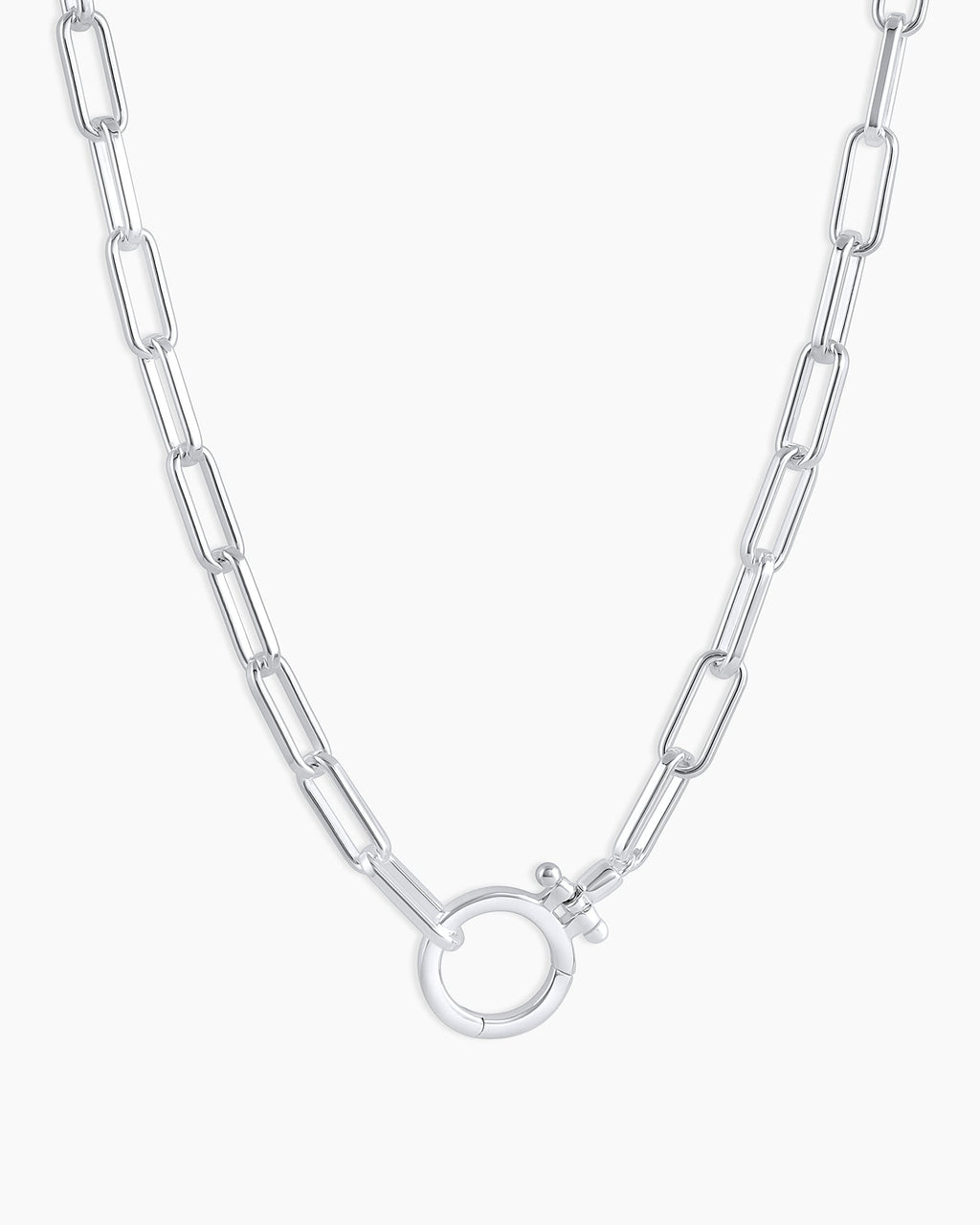 Parker Necklace Paperclip Necklace || option::18 in., Silver Plated