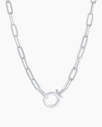 Parker Necklace Paperclip Necklace || option::18 in., Silver Plated