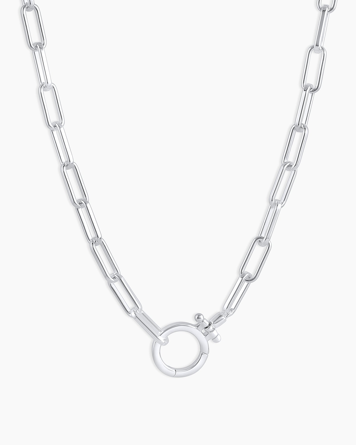 Parker Necklace Paperclip Necklace || option::18 in., Silver Plated