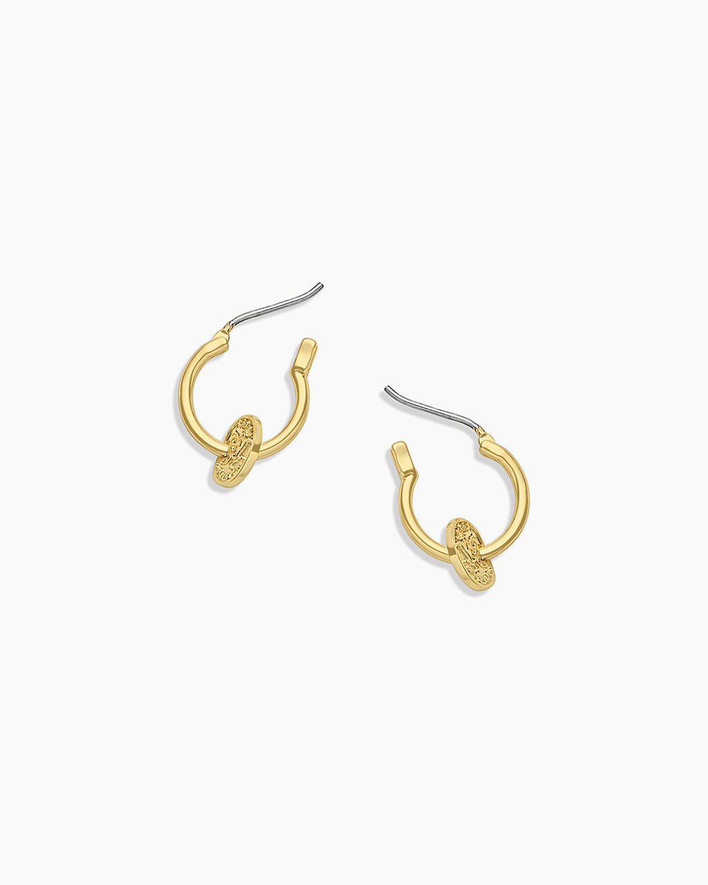 Ana Coin Huggies || option::18K Gold Plated