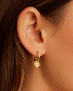 Ana Coin Huggies || option::18K Gold Plated