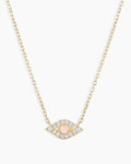 DiamondEvil Eye Necklace || option::14K Solid Gold