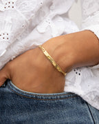 Gold engravable bracelet || option::18K Gold Plated