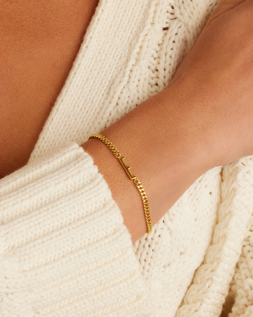 Wilder Alphabet Bracelet Alphabet Bracelet #E || option::18K Gold Plated, E