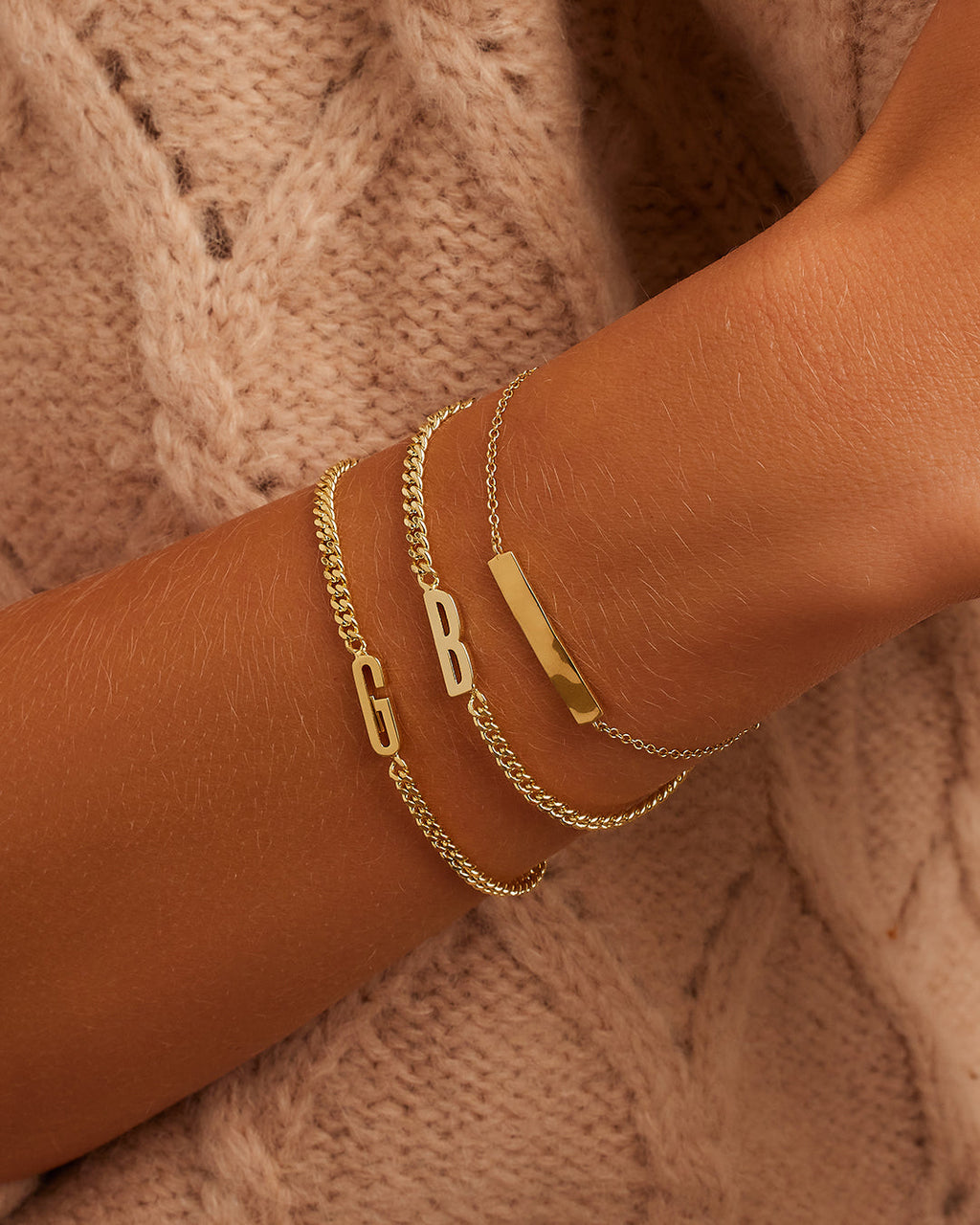 Gold engravable bracelet || option::18K Gold Plated || set::bespoke-wilder-tag-bracelet-stl