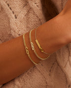 Gold engravable bracelet || option::18K Gold Plated || set::bespoke-wilder-tag-bracelet-stl