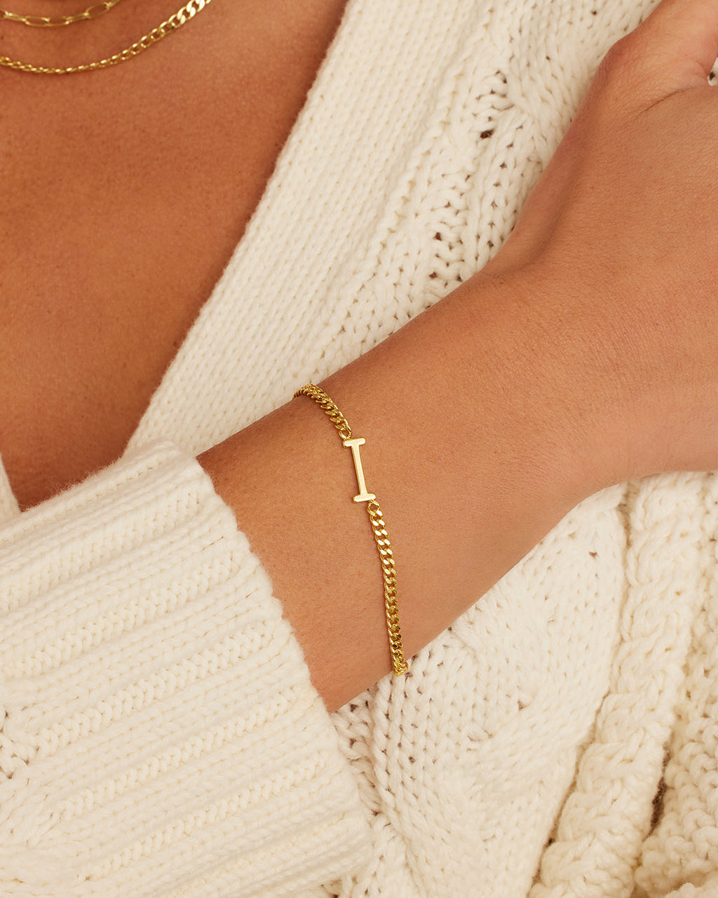 Wilder Alphabet Bracelet Alphabet Bracelet #I || option::18K Gold Plated, I