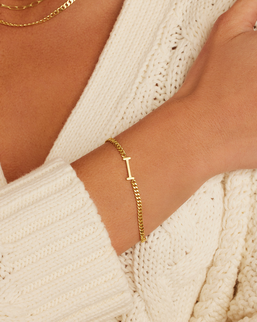 Wilder Alphabet Bracelet Alphabet Bracelet #I || option::18K Gold Plated, I