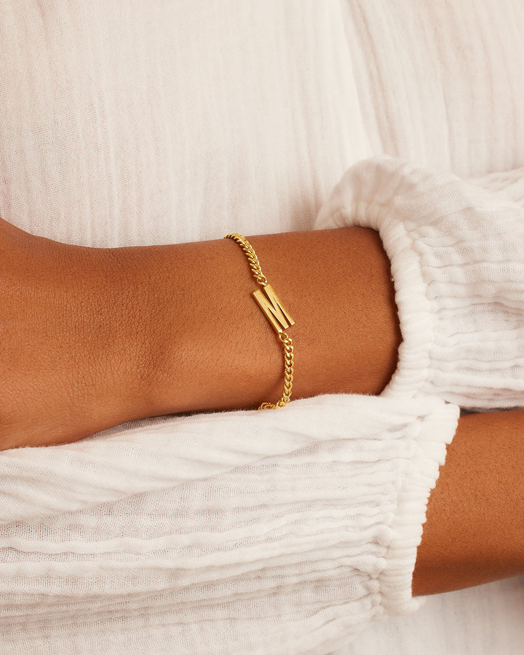 Wilder Alphabet Bracelet Alphabet Bracelet #M || option::18K Gold Plated, M